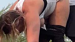 i was almost caught fucking this curvy milf in the park outdoors