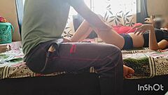 Desi Bhabhi Seduces Servant with Wet Pussy in Red Saree