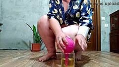 chubby mature readies her plump ass for intense anal penetration