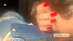 Sexy latina wife sucks husband cock deep in cinema darkness