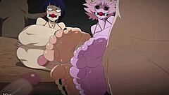 mina and jiro's footjob ends in massive cumshot blast!