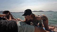 wild beach orgy with horny brazilian girls flashing pussies