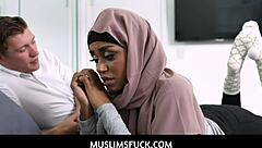 taboo muslim ebony teen milu blaze in hijab fucks stepbrother hard