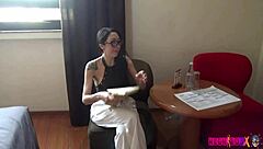 venezuelan escort's backstage hotel handjob cumshot session