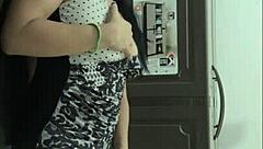 mature latina flashes huge natural tits