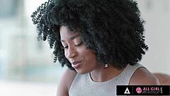 Olive Glass and Nicole Kitt's Oiled Interracial Lesbian 69 Massage