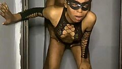 Petite ebony babe screams as big cock makes her soul escape