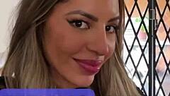 Petite blonde latina shakes natural tits in pov sloppy deepthroat rimjob cumshot