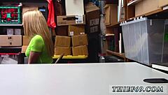 blonde lp officer spots petite teen at desk sparking amateur hardcore