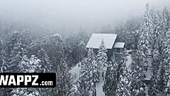 Snowstorm friend swap unleashes hard group pounding