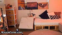 thicc 18+ teen rides dildo squirting on her shaved ass