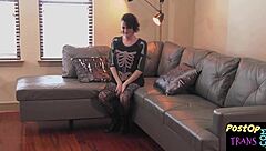 Ts babe dildos ass close-up till orgasm!