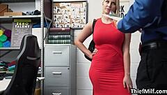 Super curvy Vanessa Cage mounts horny officer's cock in steamy office ride, her big ass bouncing wildly as she takes control.