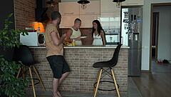 cheating wife sneaks best friend pounding for mouth creampie