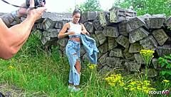 Fit Slim German Latina Christy Ley Risks Outdoor Fuck at Modeling Gig