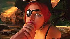 pirate slut cums wildly from vibrators everywhere