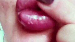 chick's nude glossy lips get you so hot and bothered 🔥