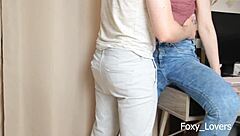 roommate babe drilled rough in tight jeans after school hours