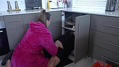 milf handyman blowjob leads to creampie riding action