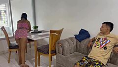 colombian beauty's ass fucked while cleaning house