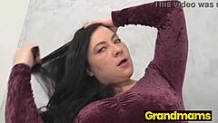 Watch granny shave her hairy pussy close-up