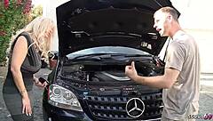 nympho blonde cougar milf tricks neighbor into rough cheating fuck