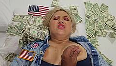 Blonde whore loves fucking for cash pussy pounding hobby