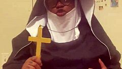 Nun hazelnut celebrates spooky halloween night