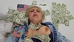 Blonde whore loves fucking for cash pussy pounding hobby