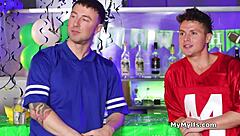 BARMAIDS' HOLES GET FREEUSED BY TWO GUESTS IN WILD BLONDE THREESOME!