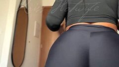 check out this sexy black babe in leggings teasing on your screen friday 13th
