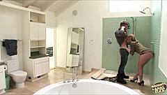 i watch big ass blonde fuck handyman as husband joins threesome