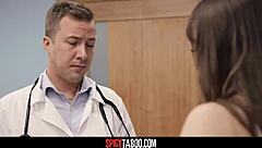 Cheating Big Titted Wife Fucks Gynecologist Deepthroat While Hubby Waits