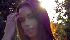 perfect beauty caresses herself dreaming of girlfriend kisses and sensual touches