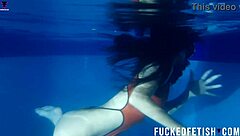 Helen Star's Masked Underwater Pool Tit Tease