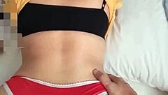 Filipina Wife Bent Over in Red Panties for Doggystyle Pounding