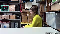 big tits teen gets rammed SPREADEAGLE on the table