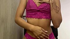 oh god, this petite girl's pink underwear masturbation!