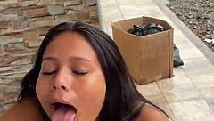 Escort SUCKS Huge COCK in PUBLIC For Cheap Cash