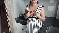 Wow! Sexy Indian Bent Over for Kitchen Doggystyle Creampie!