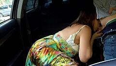 russian milf alina tumanova deepthroats in public taxi