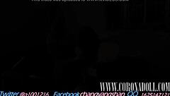 bound fuck doll in leather catsuit nylon pantyhose self bondage wrap