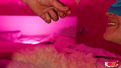 cheating woman tricked in taste game sucks throbbing cock