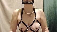 french bdsm slave bound harnais auto submission session
