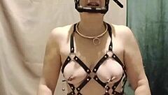 french bdsm slave bound harnais auto submission session