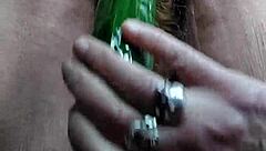 granny fucks hairy pussy with cucumber