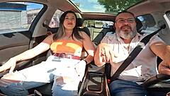 tais daeva hitches ride and teases juicy tits for wild outdoor frentista