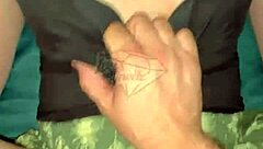 ivy jewelz relaxes on couch while guy films their closeup session