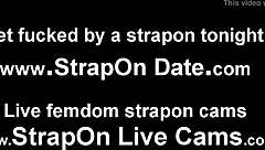 Enjoy the sight of my strapon being inserted in your tight asshole