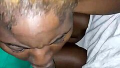 Ebony slut with creamy pussy moans loudly while riding hard
